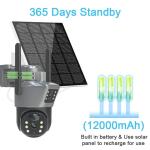 8MP 4K Solar Battery Powered Camera 4G Wifi Ptz Waterproof Outdoor Dual Lens Night Vision Video Cctv Solar Camera System