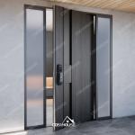 Luxury European Style Flat External Wooden Door Modern Plywood Solid Timber for Villa Front Entry Main Door for Home Exterior