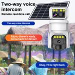 8MP 4G Solar Panel Low Power HD Wireless PTZ Camera 4K Dual Lens Outdoor Security 4G Sim Card Solar CCTV Camera