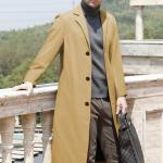 Fashion Formal Men's Stylish Casual Long Windbreaker Clothes Coat Winter Plus Size with Button
