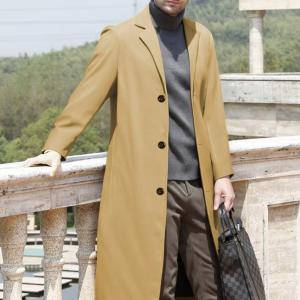 Fashion Formal Men's Stylish Casual Long Windbreaker Clothes Coat Winter Plus Size with Button
