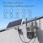 8MP 4K Solar Battery Powered Camera 4G Wifi Ptz Waterproof Outdoor Dual Lens Night Vision Video Cctv Solar Camera System