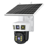 Sim Card Solar Panel Dual Camera Lens 3 Screens Outdoor 4K 4G Network Wireless IP Home Security 4g PTZ CCTV Camera