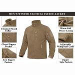 Men's Casual Stand Collar Winter Jacket Outdoor Windproof Polar Fleece Coat with Full Zip Logo on Front Direct Delivery