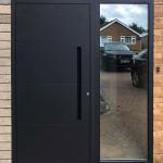 Hall Apartments Villas Custom Modern Entry Door Anti-Theft & Anti-Pry Design Aluminum Alloy with Tempered Glass Entrance Door