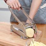 Household stainless steel hand-operated potato slicer, cucumber and potato fry cutter.