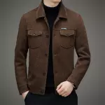 Custom Quality Men's Thick Casual Coat Spring and Autumn Jacket Men 2023 New Middle Aged Dad Wear Trend